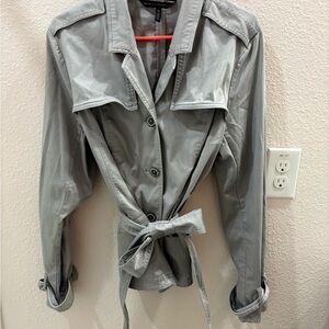 White House Black Market Gray Trench Coat